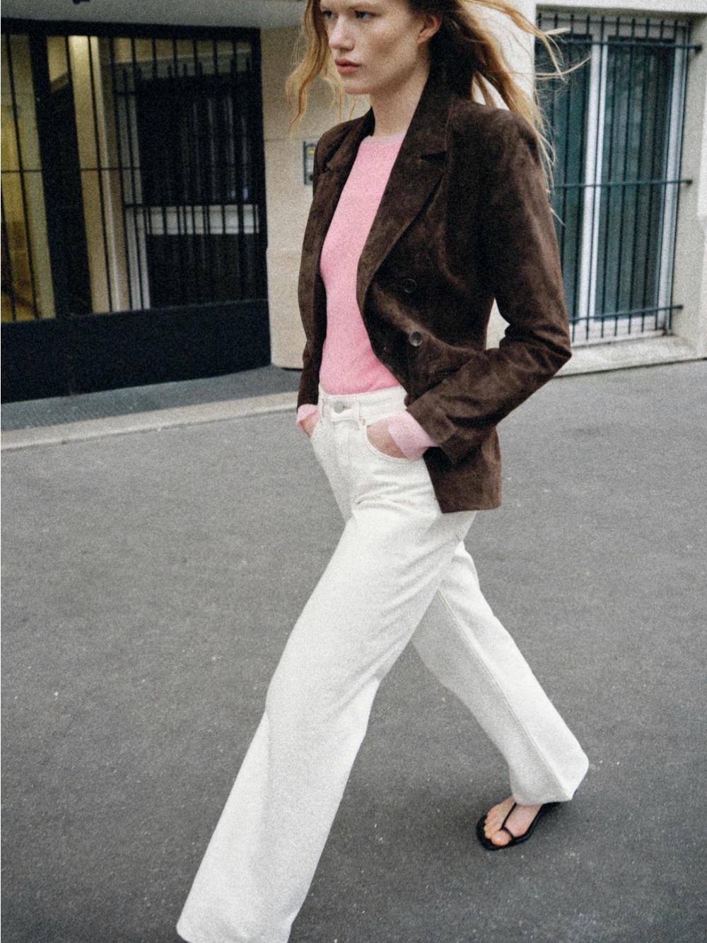 Zara Women’s Wide-Leg Cream Pants – Versatile Everyday Trousers